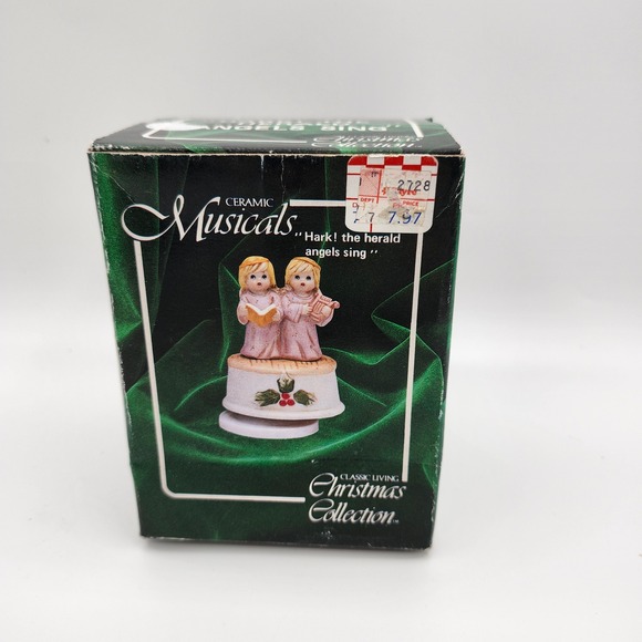 Classic Living Ceramic Musical "Hark! The Herald Angels Sing" Angels w/ Box - Picture 7 of 9